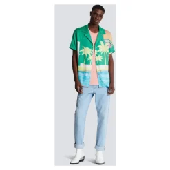Chemise de pyjama à imprimé palmier