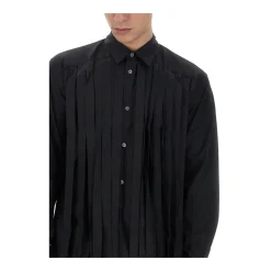 Chemise en coton plissé à franges