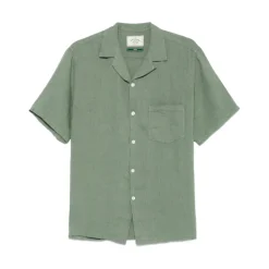 Chemise en Flanelle Vert Mousse Manches Courtes