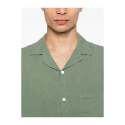Chemise en Flanelle Vert Mousse Manches Courtes