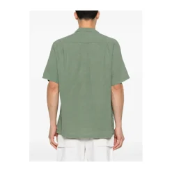 Chemise en Flanelle Vert Mousse Manches Courtes