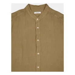 Chemise en Lin Marron Élégance Décontractée