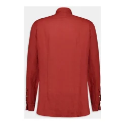 Chemise en Lin Rouge, Coupe Décontractée
