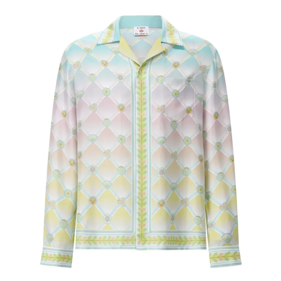 Chemise en soie à motif