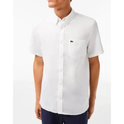 Chemise à Manches Courtes en Lin Blanc