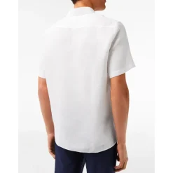 Chemise à Manches Courtes en Lin Blanc