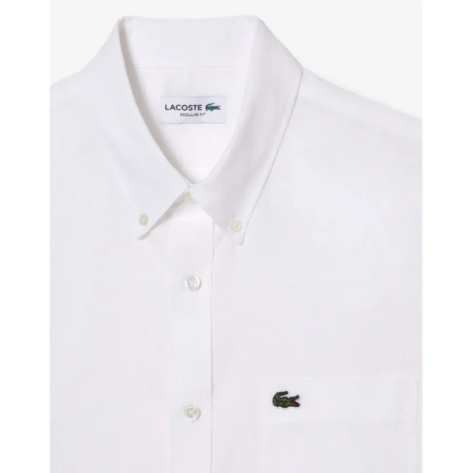 Chemise à Manches Courtes en Lin Blanc