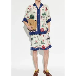 Chemise à Manches Courtes en Soie