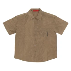 Chemise à manches courtes kaki pour homme