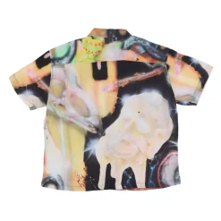 Chemise à manches courtes multicolore à col cubain