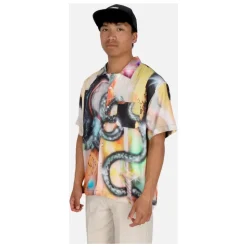 Chemise à manches courtes multicolore à col cubain