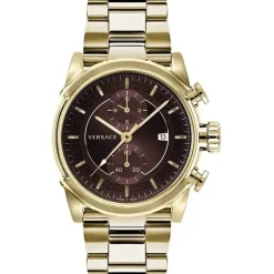 Chrono Urban Montre Homme Or Acier Inoxydable Cadran Marron