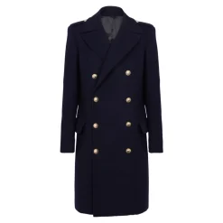 Coat in felted double-faced wool