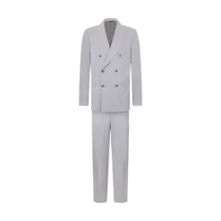 Costume Croisé en Tissage de Laine Vierge
