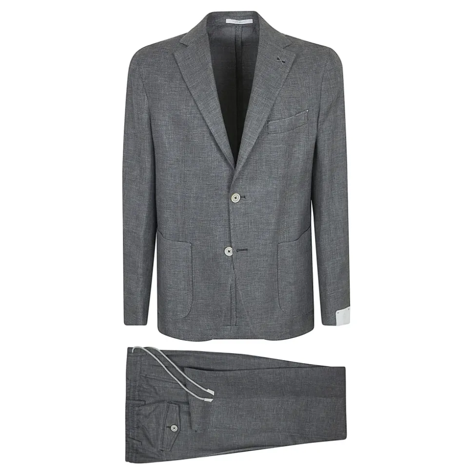 Costume Croisé à Revers Crantés