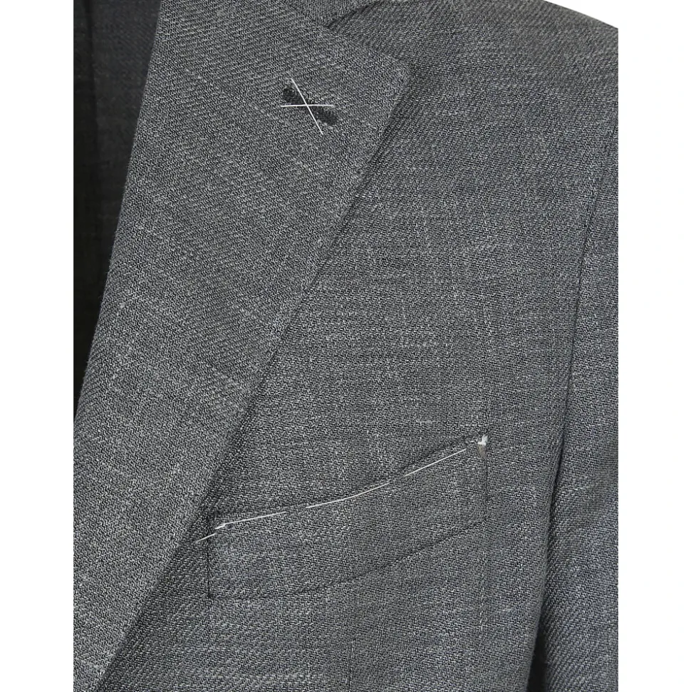 Costume Croisé à Revers Crantés