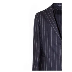 Costume en laine vierge et cachemire à rayures tennis