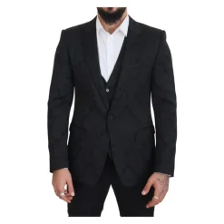 Costume MARTINI en brocart floral noir
