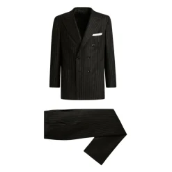 Costume à Rayures en Laine et Cachemire
