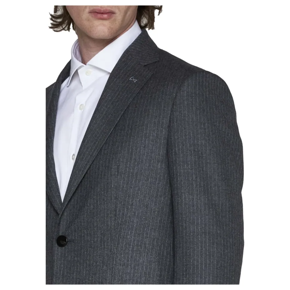 Costume à rayures simple boutonnage