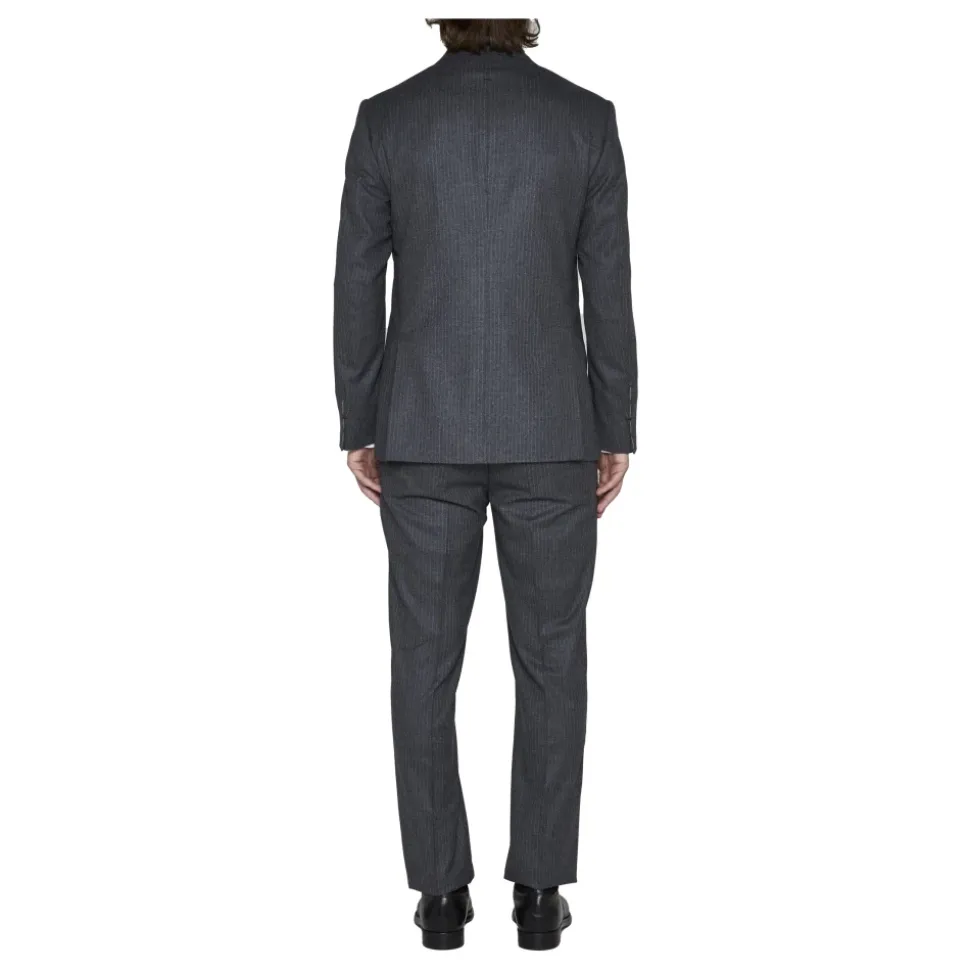 Costume à rayures simple boutonnage