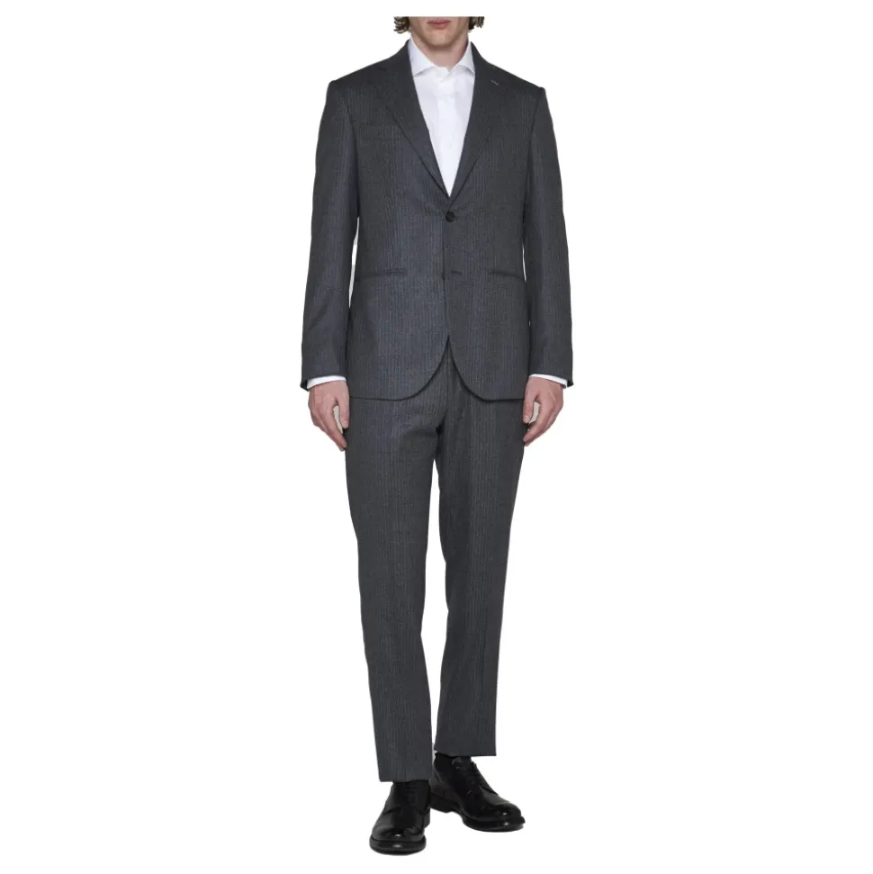 Costume à rayures simple boutonnage