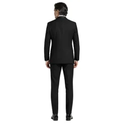 Costume à revers satiné à un bouton
