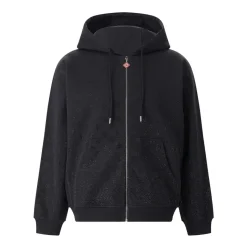 Crystal Monogram Zip-Up Hoodie