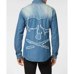 Denim Shirt Long-Sleeve Skull&Bones