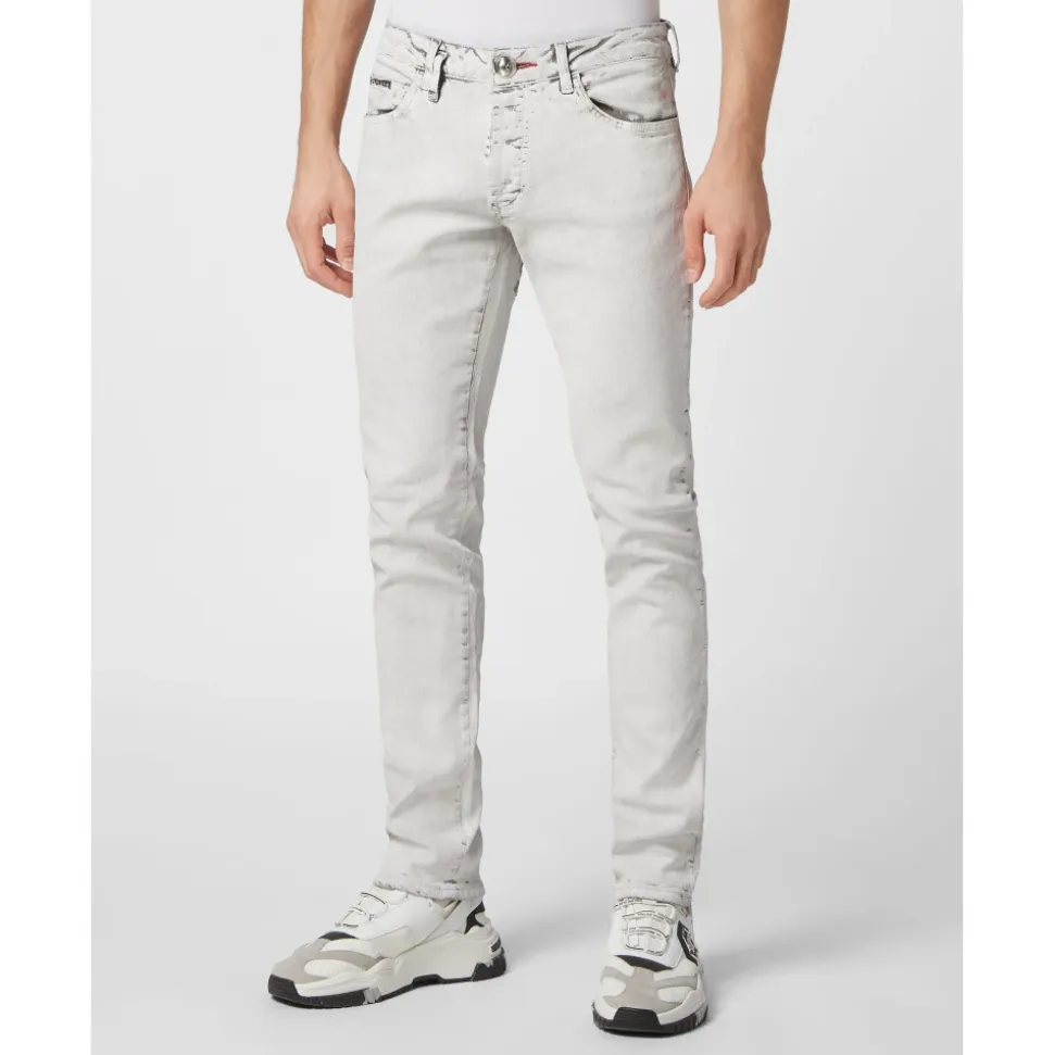 Denim Trousers Super Straight Cut Skull&Bones
