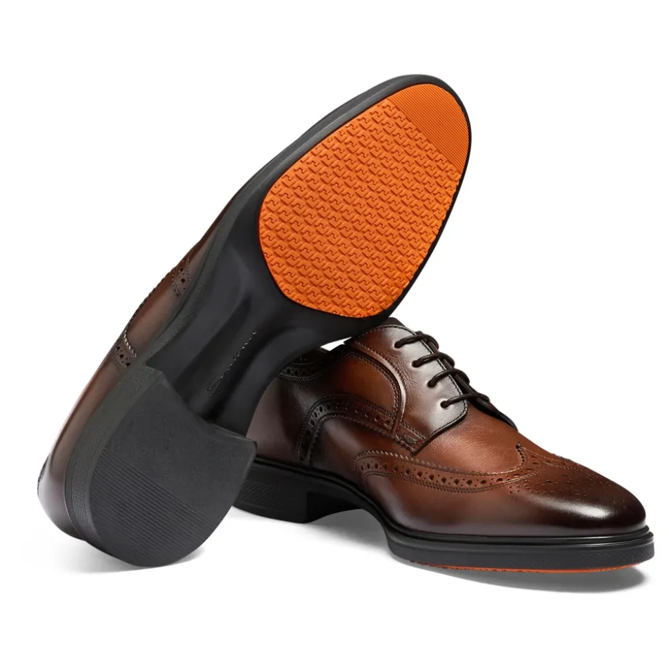 Derby brogue en cuir pour homme