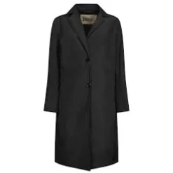 Duster en taffetas technique noir avec fermeture boutonnée