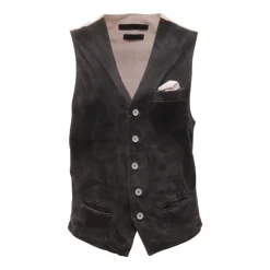 Gilet en cuir avec doublure en coton