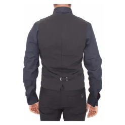 Gilet Veste Formelle en Laine Noire