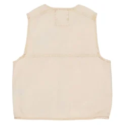 Gilet Vintage Denim Fermeture Éclair Blanc