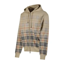 Gradient Check Cotton Zip Hoodie