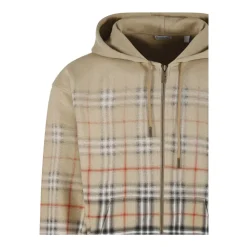 Gradient Check Cotton Zip Hoodie
