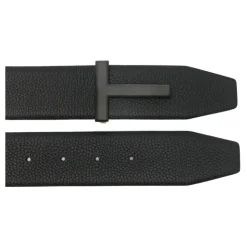 Grain Leather T Icon Belt