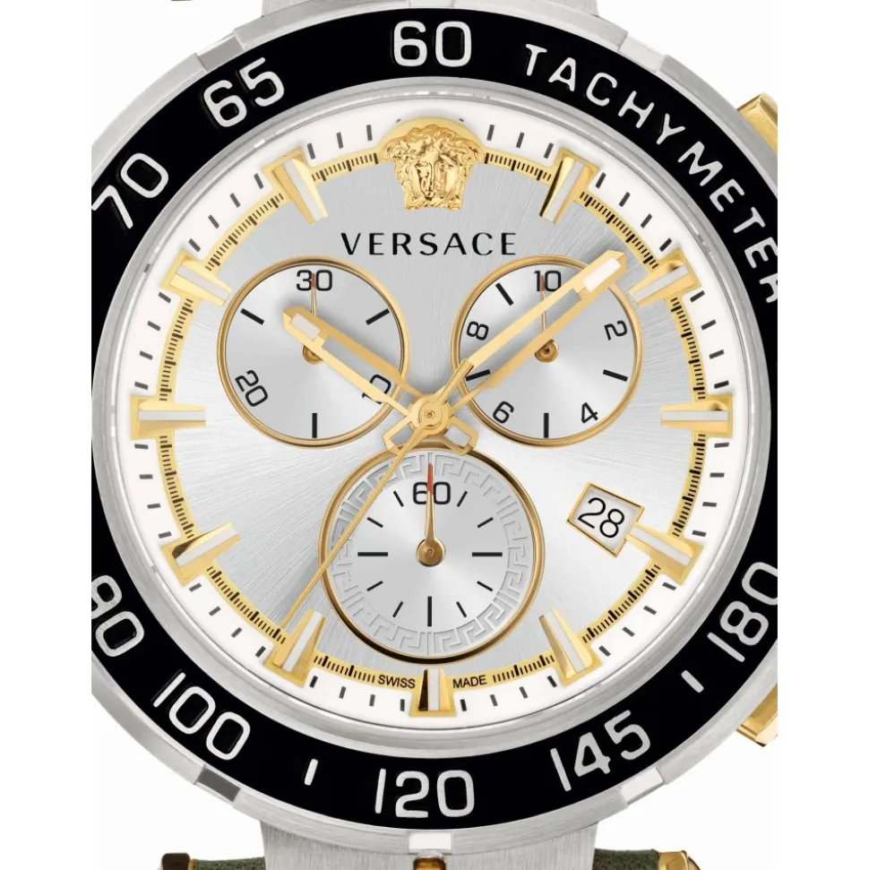 Greca Chrono Montre Bracelet en Cuir