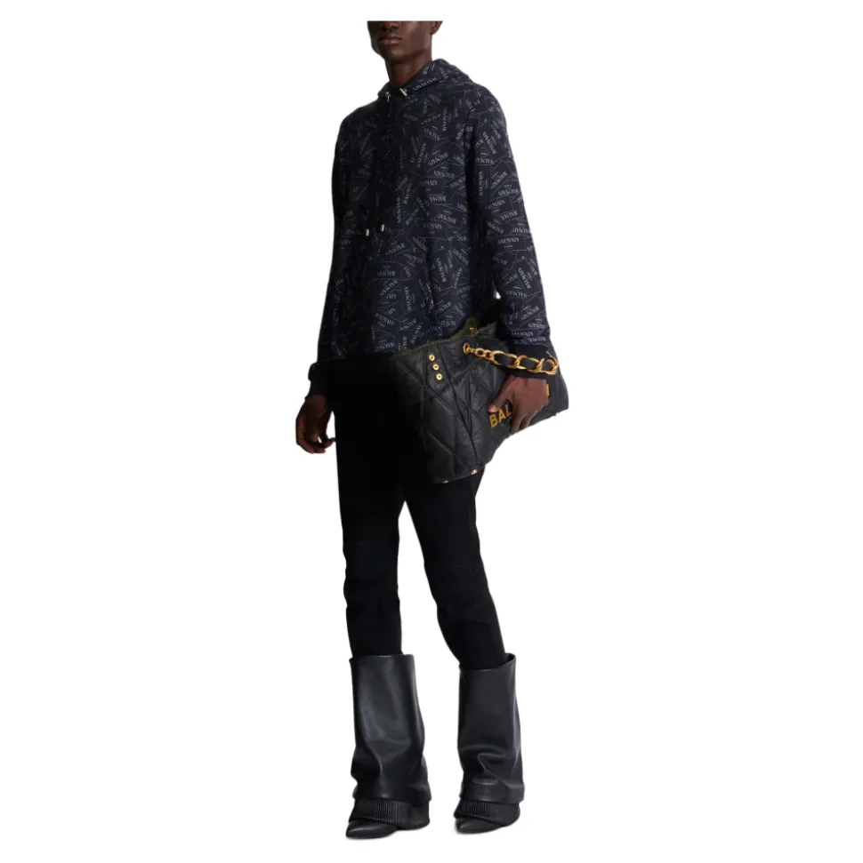 Hoodie imprimé motif Étiquette all-over
