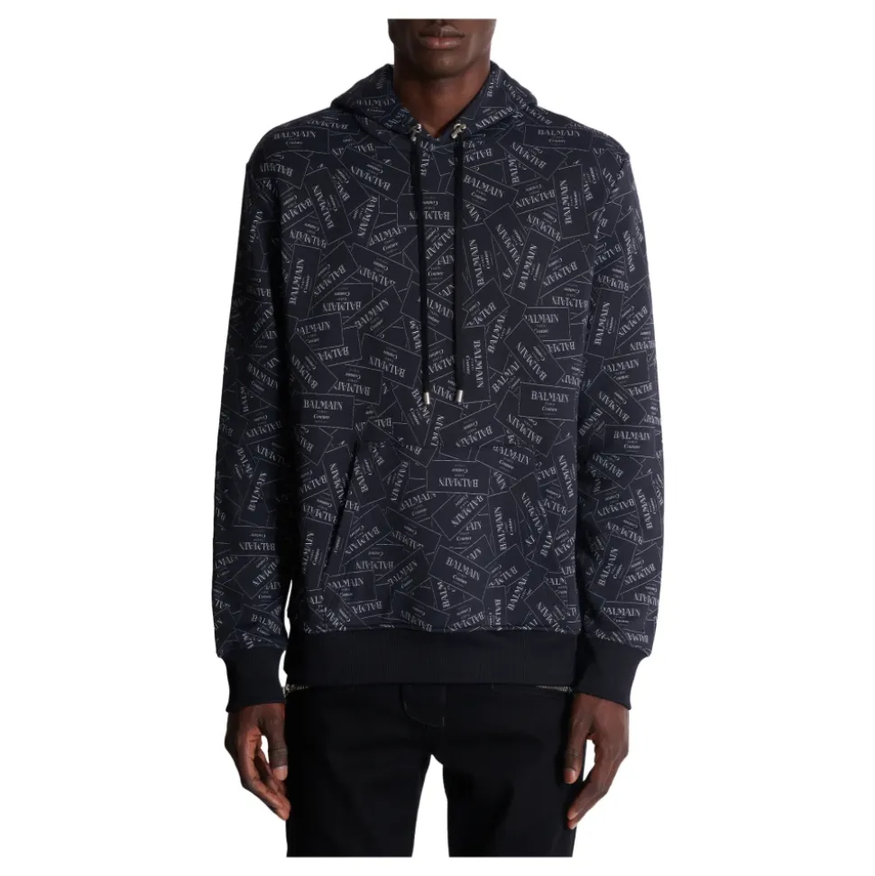 Hoodie imprimé motif Étiquette all-over
