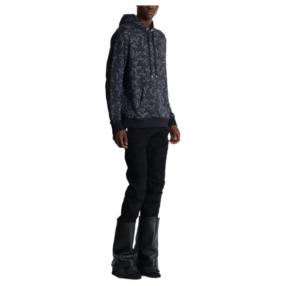 Hoodie imprimé motif Étiquette all-over
