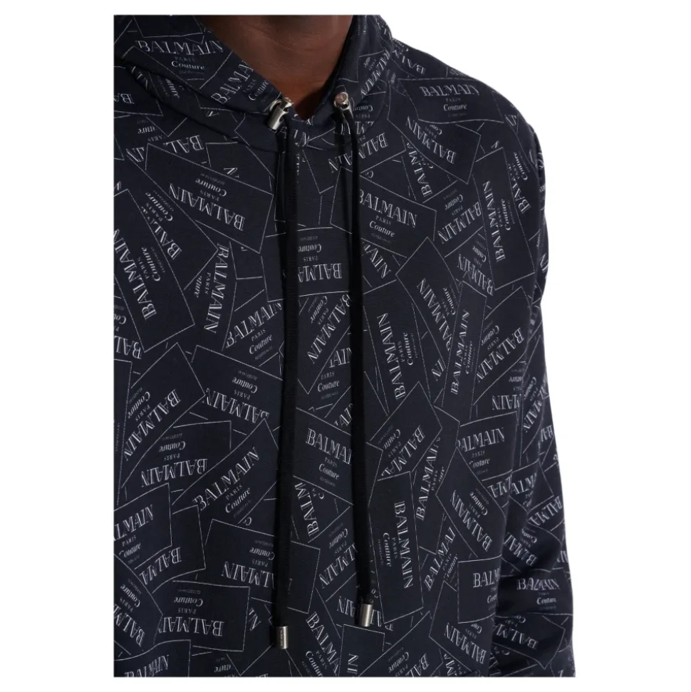 Hoodie imprimé motif Étiquette all-over