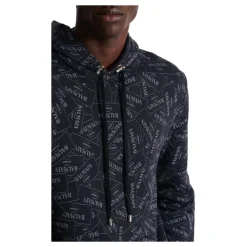 Hoodie imprimé motif Étiquette all-over