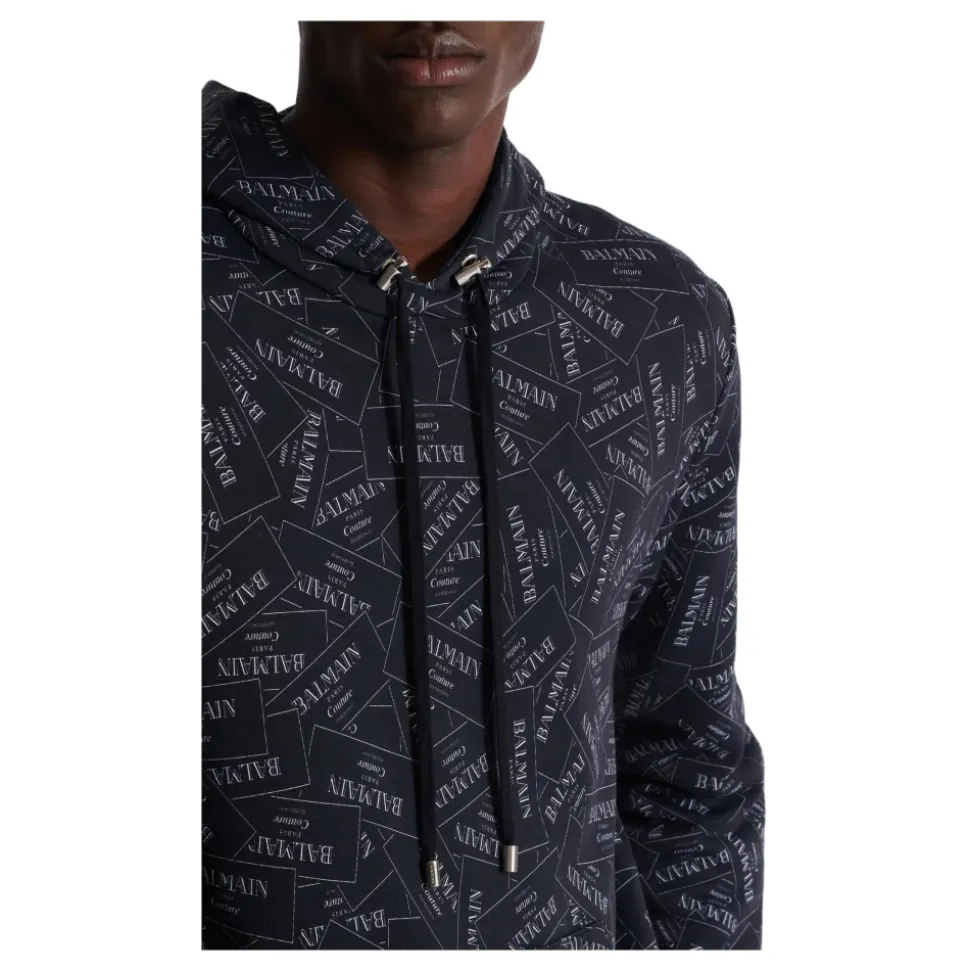 Hoodie imprimé motif Étiquette all-over