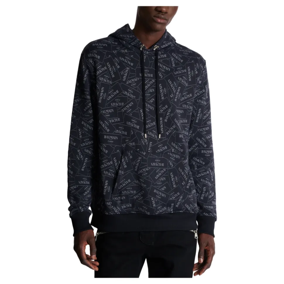 Hoodie imprimé motif Étiquette all-over