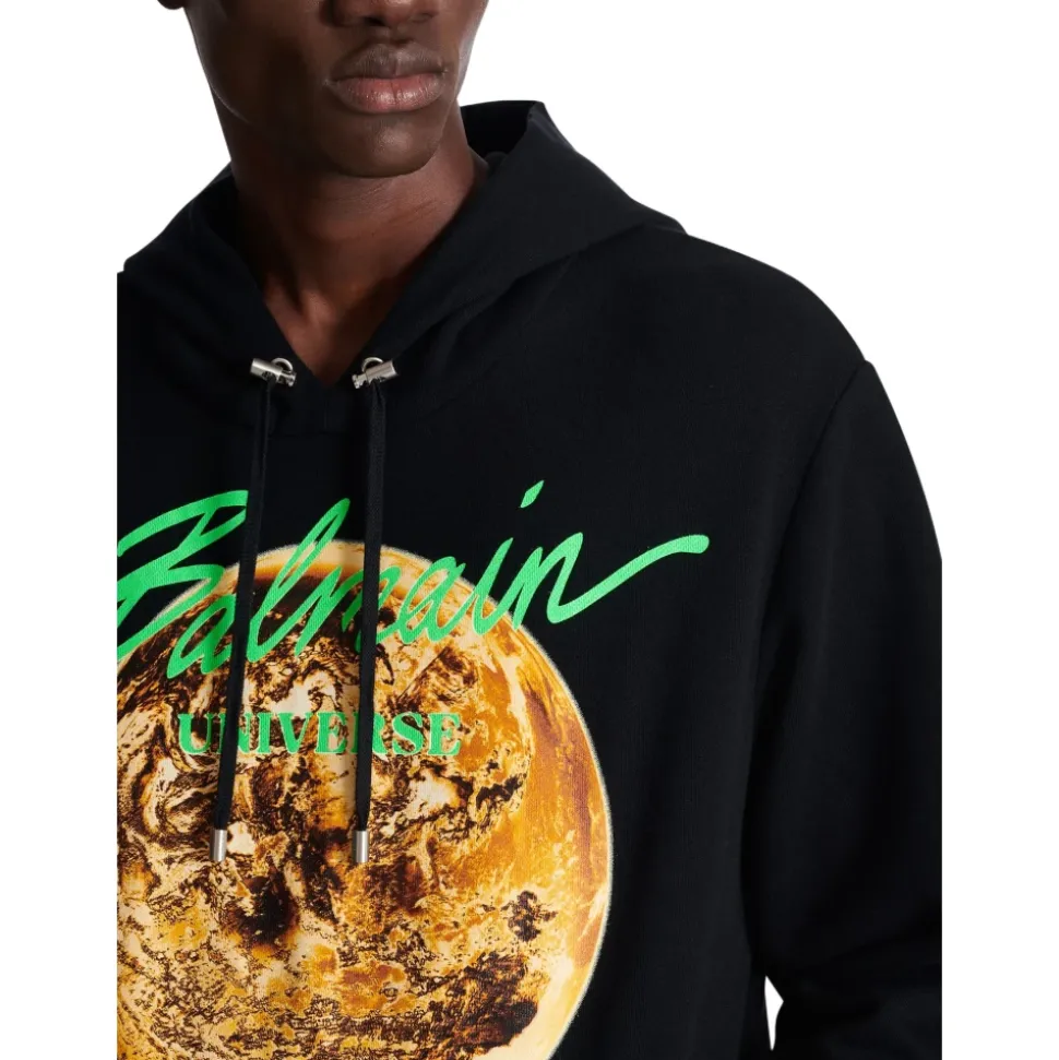 Hoodie imprimé Universe logo et planète