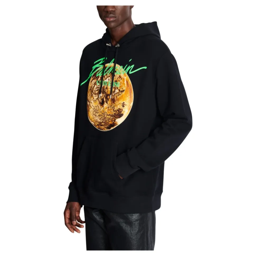 Hoodie imprimé Universe logo et planète