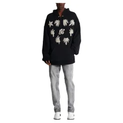 Hoodie with embroidered badges