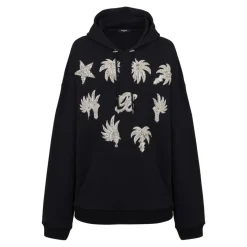Hoodie with embroidered badges